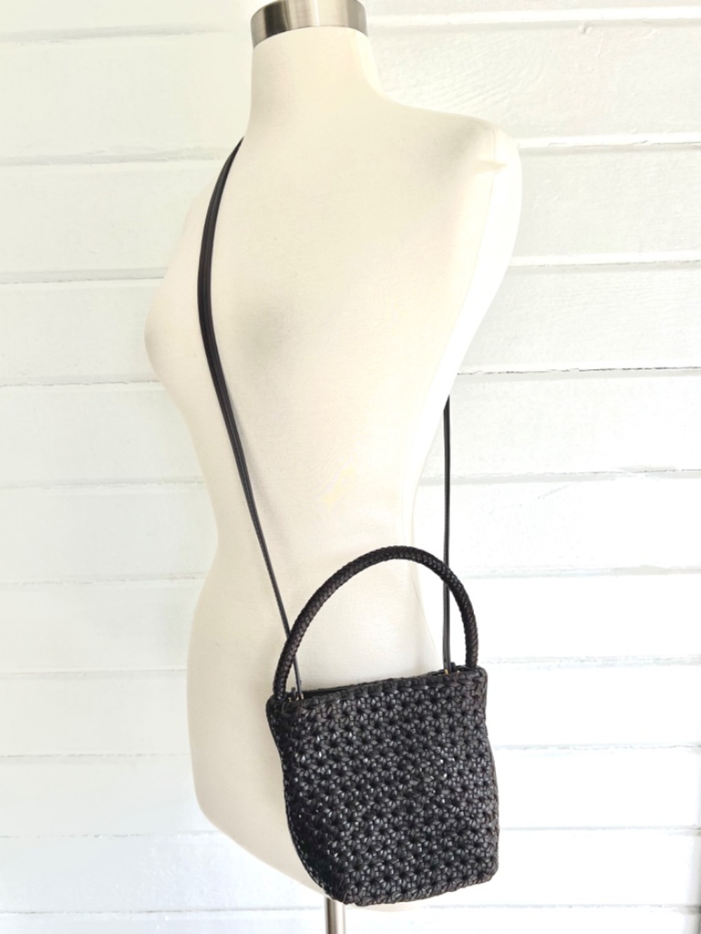 MADEWELL Micro Handwoven Cane Mini Bag in Dark Carob - NWOT